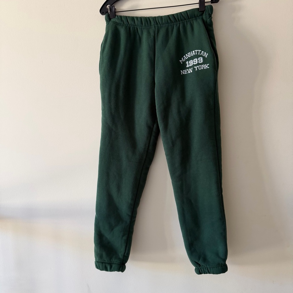 Faded Rose Cozy Green Sherpa Lined Women's Joggers